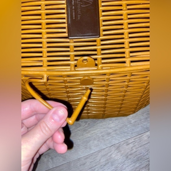 3/55$ Vintage Wicker Jaleau orange plastic fish basket made in Canada - Picture 13 of 15